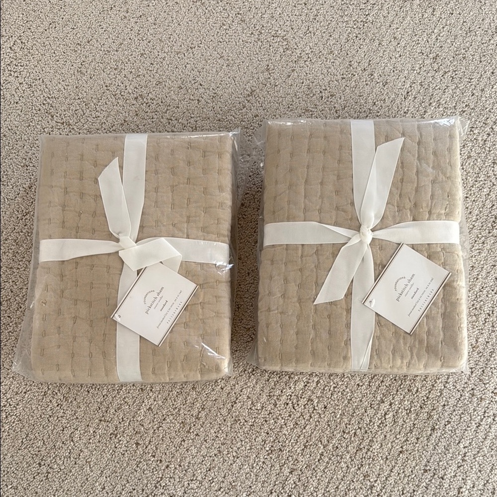 Pottery Barn Flax Pickstitch Shams